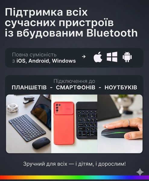 Клавиатура и мышь &mdash; беспроводные (Bluetooth) с подсветкой Keyboard фото