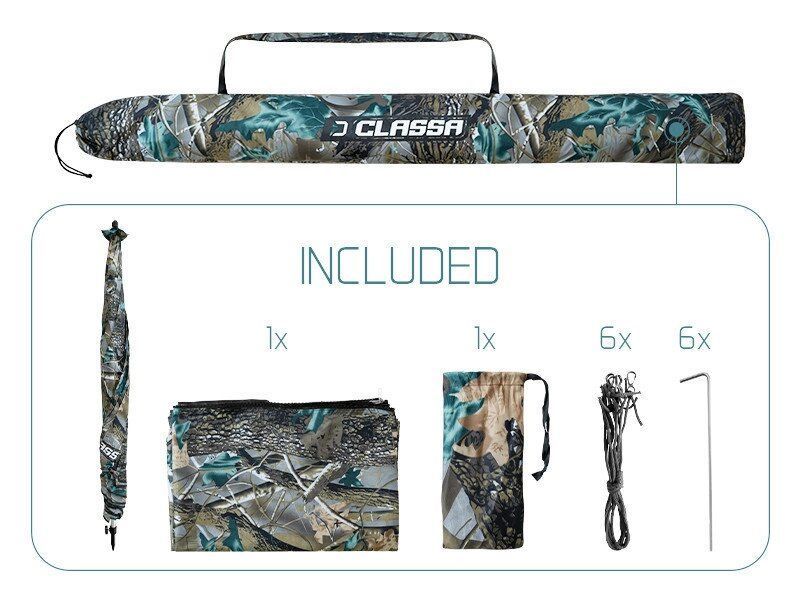 Парасолька для риболовлі з бортиками Delphin CLASSA CAMO 250см 1880426613 фото