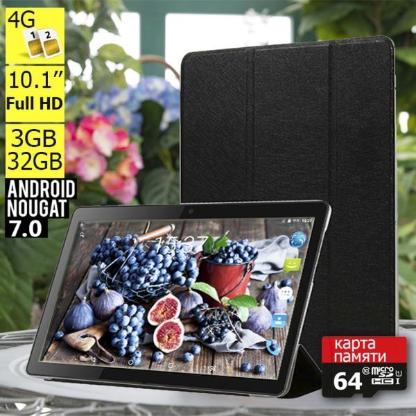 Мощный планшет - телефон с 3GB ОЗУ - MT104 - 4G IPS 10'' + Карта памяти 64GB и Чехол-книжка в подарок! 1010466 фото