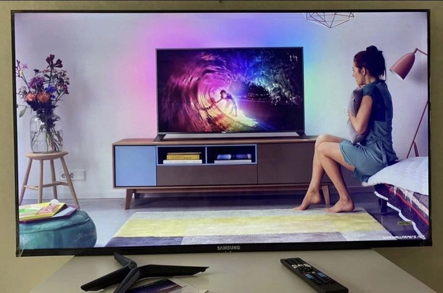 Samsung 55ʼʼ 4к-UHD Smart TV, T2 Wifi Bluetooth телевізор самсунг 55 дюйма 531 фото